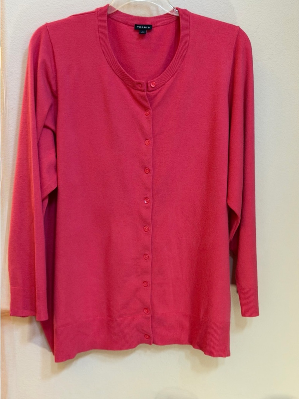 Torrid Coral Pink Button-Front Cardigan